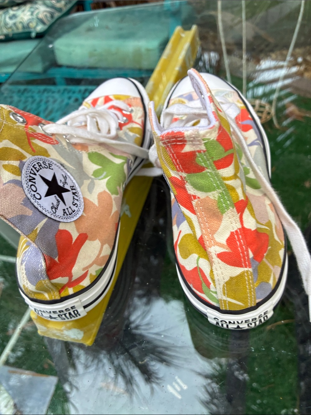 Converse High Top Sneakers - Red, Orange, Yellow, Green, Purple, White - Picture 9 of 12